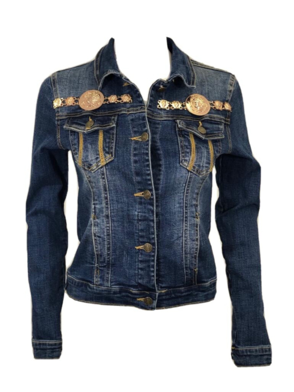 jacket women denim M with gold details